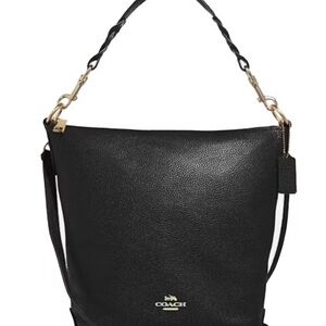 Coach Abby Black Pebbled Leather Shoulder Bag